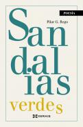 Sandalias verdes, zapatos azuis e cans negros
